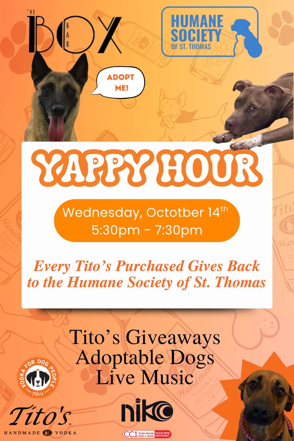  Yappy Hour at Box Bar October 14, 2026